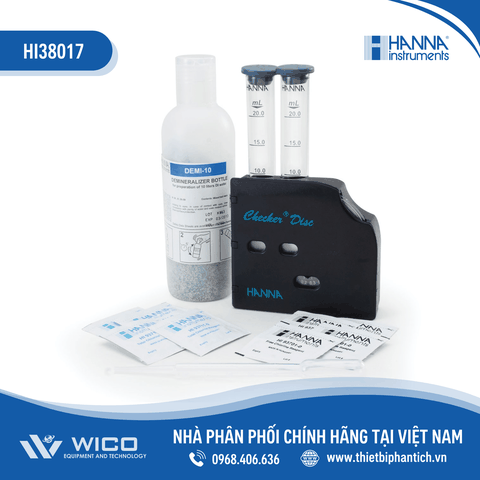 Bộ Dụng Cụ Đo Clo Dư Và Clo Tổng, 100 lần đo mỗi loại HI38017