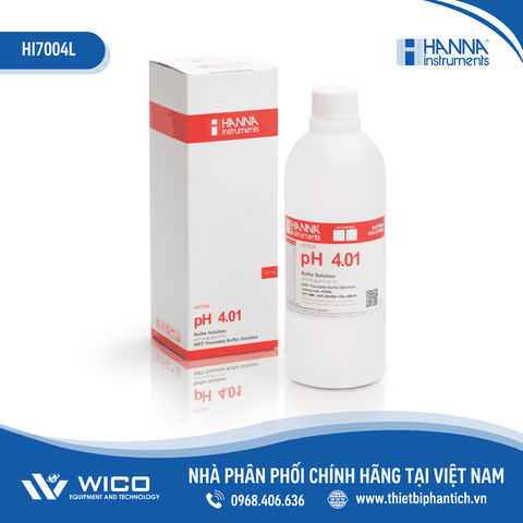 Dung Dịch Hiệu Chuẩn pH 4.01, Chai 500mL HI7004L Hàng Có Sẵn