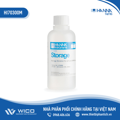 Dung Dịch Bảo Quản Điện Cực pH và ORP, Chai 230mL HI70300M