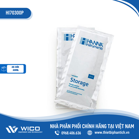 Dung Dịch Bảo Quản Điện Cực pH và ORP Dạng Gói 20 mL (25 Gói) HI70300P