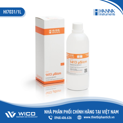 Dung Dịch Hiệu Chuẩn Độ Dẫn (EC) 1413 µS/cm, Chai 1 Lít HI7031/1L