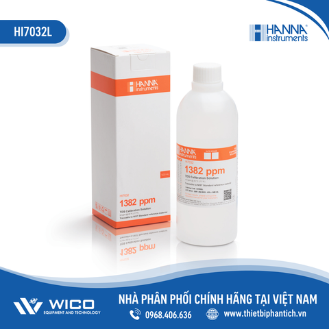 Dung Dịch Hiệu Chuẩn TDS 1382 mg/L (ppm), Chai 500mL HI7032L