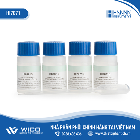 Dung Dịch Châm Điện Cực pH Mối Nối Đơn, 4 x 30 mL Hanna HI7071