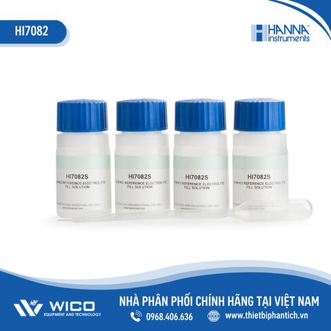 Dung dịch KCl3.5M châm điện cực pH mối nối đôi, 4x30mL Hanna HI7082