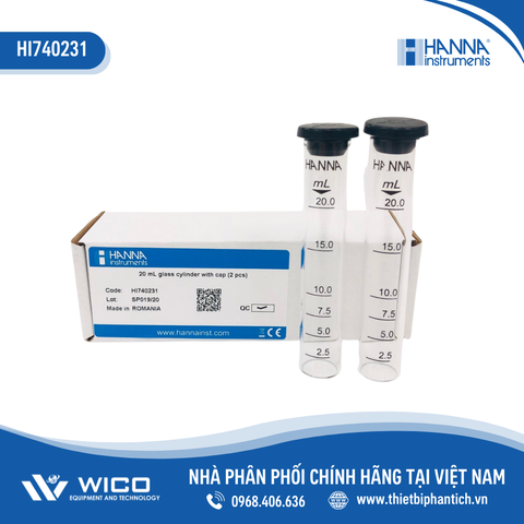 Cuvet 20mL Kèm Nắp Cho Bộ Dụng Cụ Đo HI380xx, 2 Cái Hanna HI740231