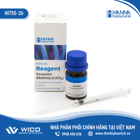 Thuốc Thử Kiềm Nước Mặn Từ 0 - 300mg/L (25 lần) Hanna HI755-26