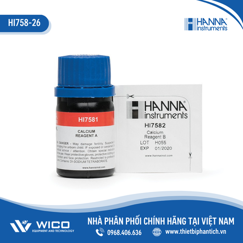 Thuốc Thử Canxi Nước Mặn Từ 200 - 600mg/L (25 lần) Hanna HI758-26