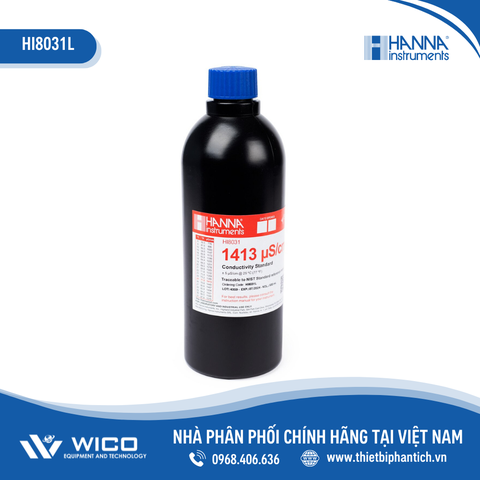 Dung Dịch Hiệu Chuẩn Độ Dẫn (EC) 1413µS/cm, Chai FDA 500mL HI8031L