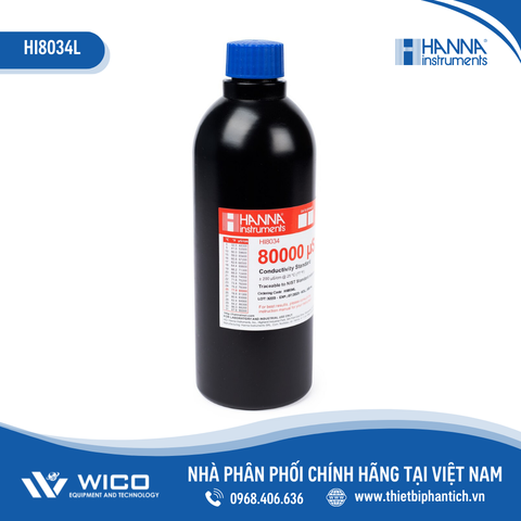 Dung Dịch Hiệu Chuẩn Độ Dẫn (EC) 84 µS/cm, Chai FDA 500mL HI8034L