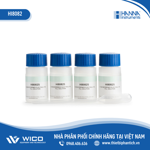 Dung dịch KCl 3.5M châm điện cực pH mối nối đôi, 4 chai FDA 30mL HI8082