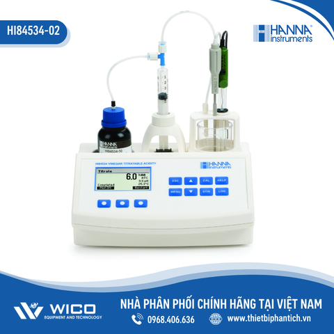 Máy chuẩn độ mini đo pH và nồng độ axit trong giấm HI84534-02