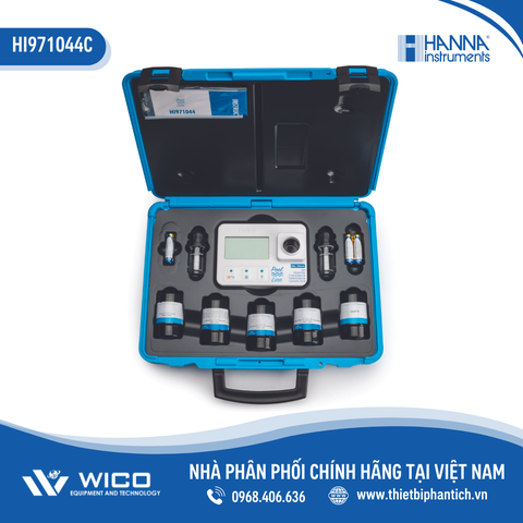 Combo Máy Quang Đo Kiềm, Clo Dư Và Clo Tổng, Axit Cyanuric, pH Kèm Dung Dịch Chuẩn Máy HI971044C