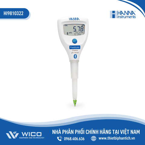 Bút đo pH/nhiệt độ HALO2 Bluetooth Trong Phô Mai HI9810322