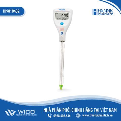 Bút đo pH/nhiệt độ HALO2 Bluetooth trong kem mỹ phẩm HI9810432 Hàng Chính Hãng