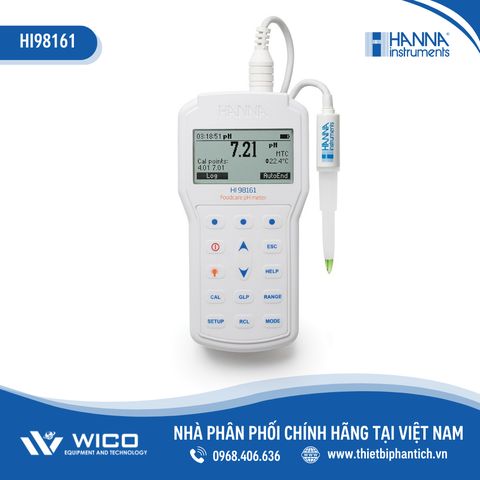 Máy Đo pH/Nhiệt Độ Trong Thực Phẩm Độ Chính Xác Cao HI98161