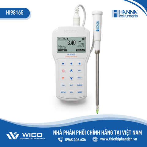 Máy Đo pH/Nhiệt Độ Trong Pho Mát Chuyên Nghiệp HI98165