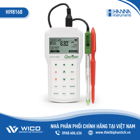 Máy Đo pH/Nhiệt Độ Đất Và Nước Cầm Tay Chuyên Nghiệp GroLine HI98168