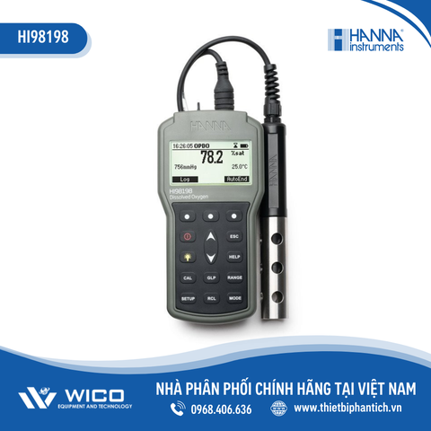 Máy Đo Oxy Hòa Tan Cầm Tay Dạng Quang Học Thế Hệ Mới HI98198