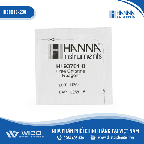 Thuốc Thử Clo Dư Cho Bộ Dụng Cụ HI38018, 200 Lần Đo HI38018-200