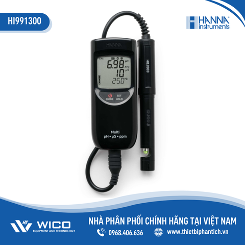 Máy Đo pH/EC/TDS/Nhiệt Độ Chống Thấm Nước (Thang Thấp) HI991300