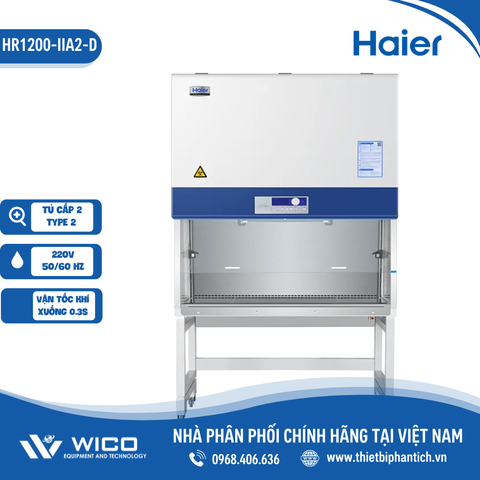 Tủ An Toàn Sinh Học Cấp II Kiểu A2 1.2m Haier HR1200-IIA2-D & HR1200-IIA2-S