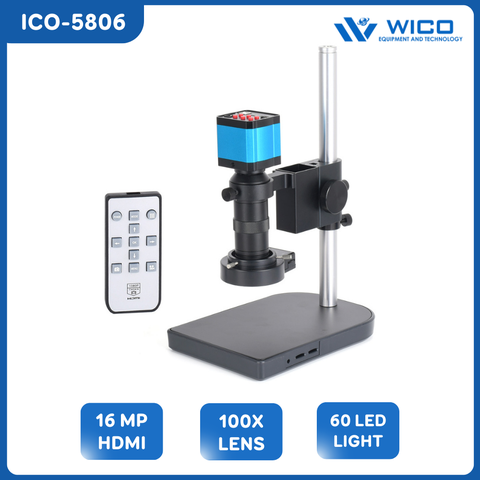 Kính Hiển Vi Điện Tử ICO-5806 Thương Hiệu Wico | Camera 16MP - Lens 100X - 40 LED Rings