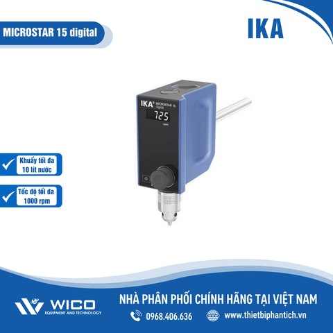 Máy khuấy đũa Đức 1000 vòng/phút IKA MICROSTAR 15 digital | 10 lít