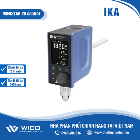 Máy khuấy đũa Đức 2000 vòng/phút IKA MINISTAR 20 control | 15 lít