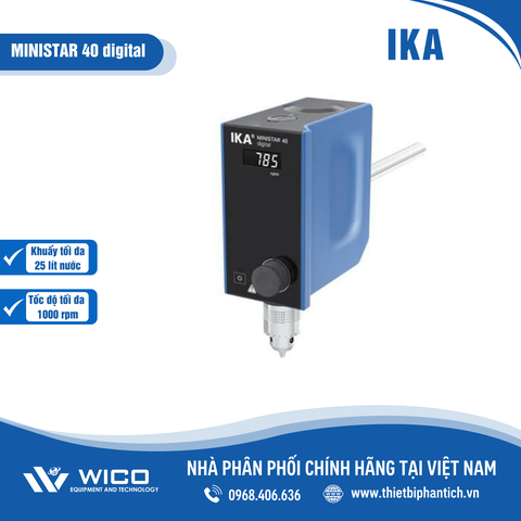 Máy khuấy đũa Đức 1000 vòng/phút IKA MINISTAR 40 digital | 25 lít