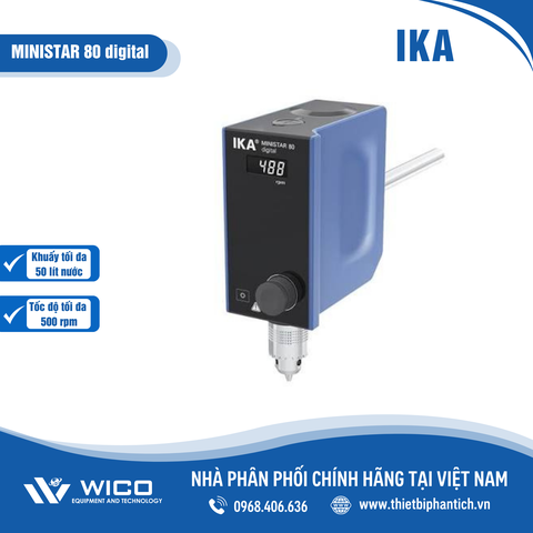 Máy khuấy đũa Đức 500 vòng/phút IKA MINISTAR 80 digital | 50 lít