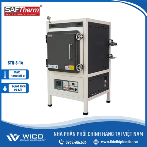 Lò Nung Chân Không Atmosphere Trung Quốc 1400 Độ C Saftherm STQ-8-14 | 8 Lít