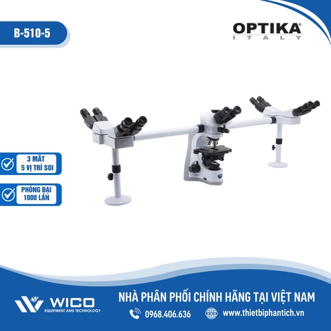 Kính Hiển Vi Sinh Học 3 Mắt 5 Vị Trí Optika B-510-5