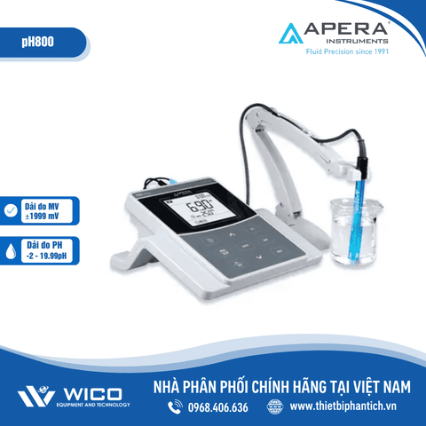Máy đo pH/mV/nhiệt độ để bàn Apera - Mỹ pH800