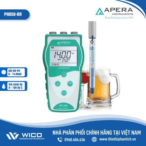 Máy đo pH/mV/nhiệt độ cầm tay trong đồ uống Apera - Mỹ PH850-BR
