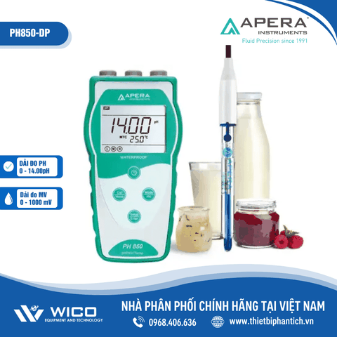 Máy đo pH/mV/nhiệt độ cầm tay trong sữa/ thực phẩm lỏng Apera - Mỹ PH850-DP