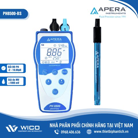 Máy đo pH/mV/nhiệt độ cầm tay trong thực phẩm Apera - Mỹ PH8500-BS