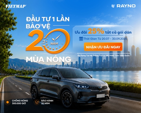 ƯU ĐÃI 25% PHIM CÁCH NHIỆT RAYNO TẠI HỆ THỐNG ĐẠI LÝ VIETMAP