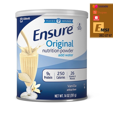 Sữa bột Ensure Original Nutrition Powder 397g của Mỹ