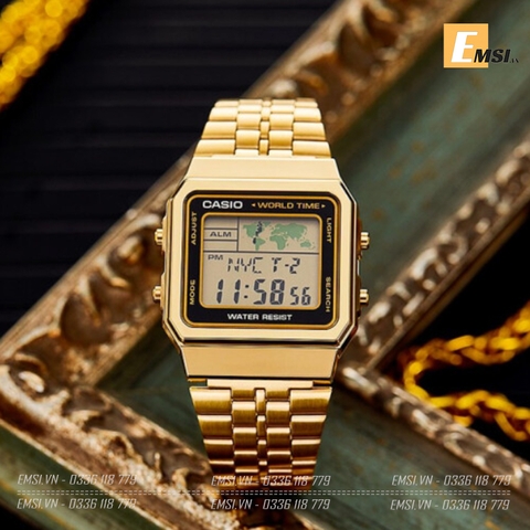 Casio A500WGA-9D - Đồng Hồ Nam - Điện Tử - Dây Kim Loại - Chống Nước 10ATM - Bảo hành 5 năm