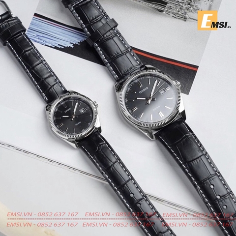 Đồng Hồ Cặp Đôi Casio MTP-1302L-1AVDF Và LTP-1302L-1AVDF Dây Da - Nền Mặt Màu Đen - Chống Nước WR50M - Emsi.vn