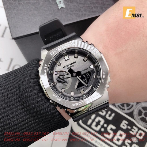 GM-2100-1A | Đồng Hồ Casio | G-Shock | Nam | Dây Nhựa | Vỏ Kim Loại | WR20BAR - Emsi.vn