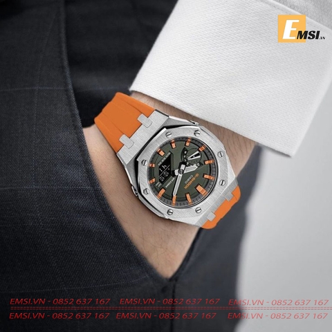 Đồng hồ Nam G-Shock GA-2100HC-4A – Custom AP Royal Oak Green Orange Special – 20ATM EMSI.VN