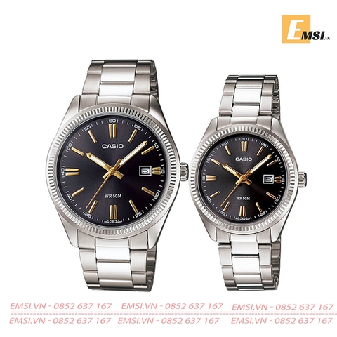 Đồng Hồ Cặp Đôi Casio MTP-1302D-1A2VDF Và LTP-1302D-1A2VDF Dây Kim Loại, Size mặt Nam 38,5 & Nữ 30,2mm EMSI.VN