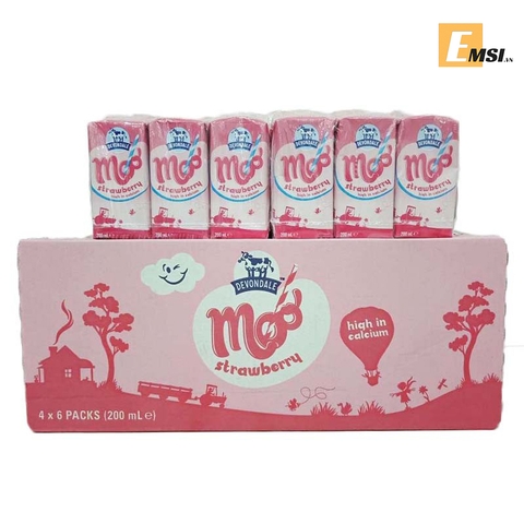 Sữa nước Devon Úc hàng nội địa vị dâu 200ml thùng 24 hộp
