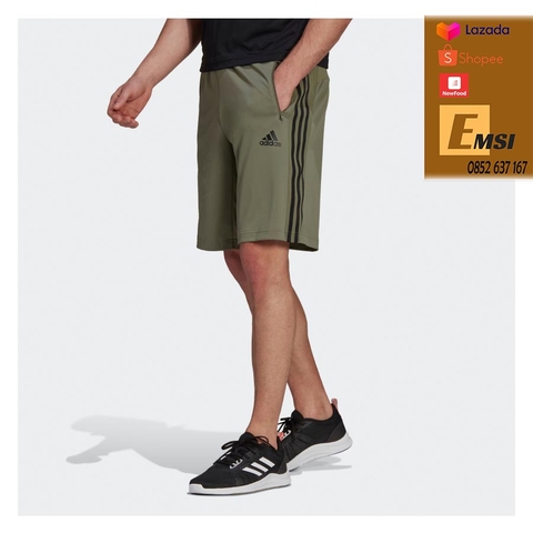 Quần adidas Designed 2 Move 3-Stripes Primeblue Shorts Men's (Legacy Green / Black)