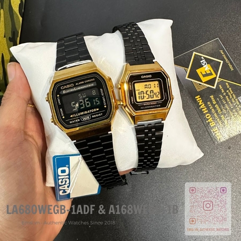 Đồng hồ cặp vintage LA680WEGB-1ADF & A168WEGB-1B siêu cháy - Chính hãng