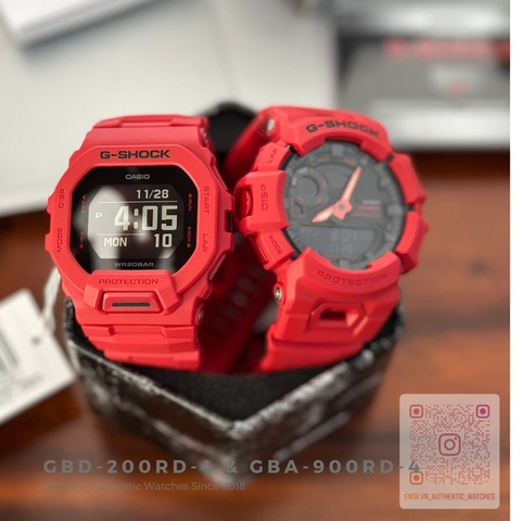 G-Shock GBD-200RD-4 & GBA-900RD-4 - Đồng hồ cặp siêu HOT