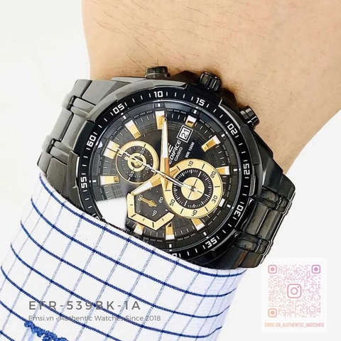 Casio Edifice EFR-539BK-1AVUDF - Đồng Hồ Nam - Pin / Quartz - Kính Khoáng - Size Mặt 49.5mm - Bảo Hành 5 Năm - Chính Hãng