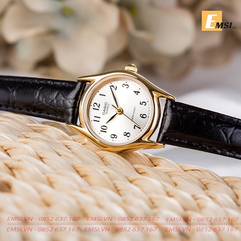 Đồng hồ Casio LTP-1094Q-7B2R dây da màu đen - Mặt số viền mạ vàng - Emsi.vn