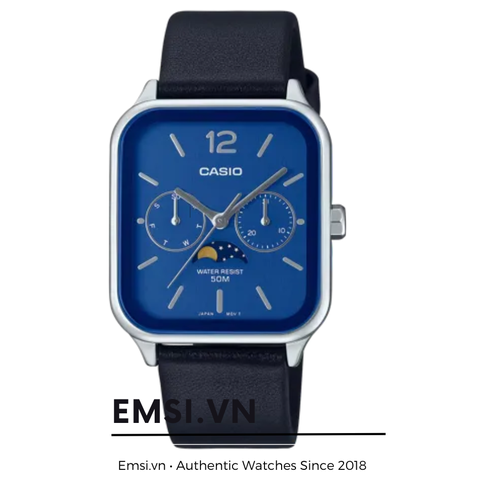 Đồng hồ Casio Nam MTP-M305L-2A - Moonphase - Dây Da - Quartz